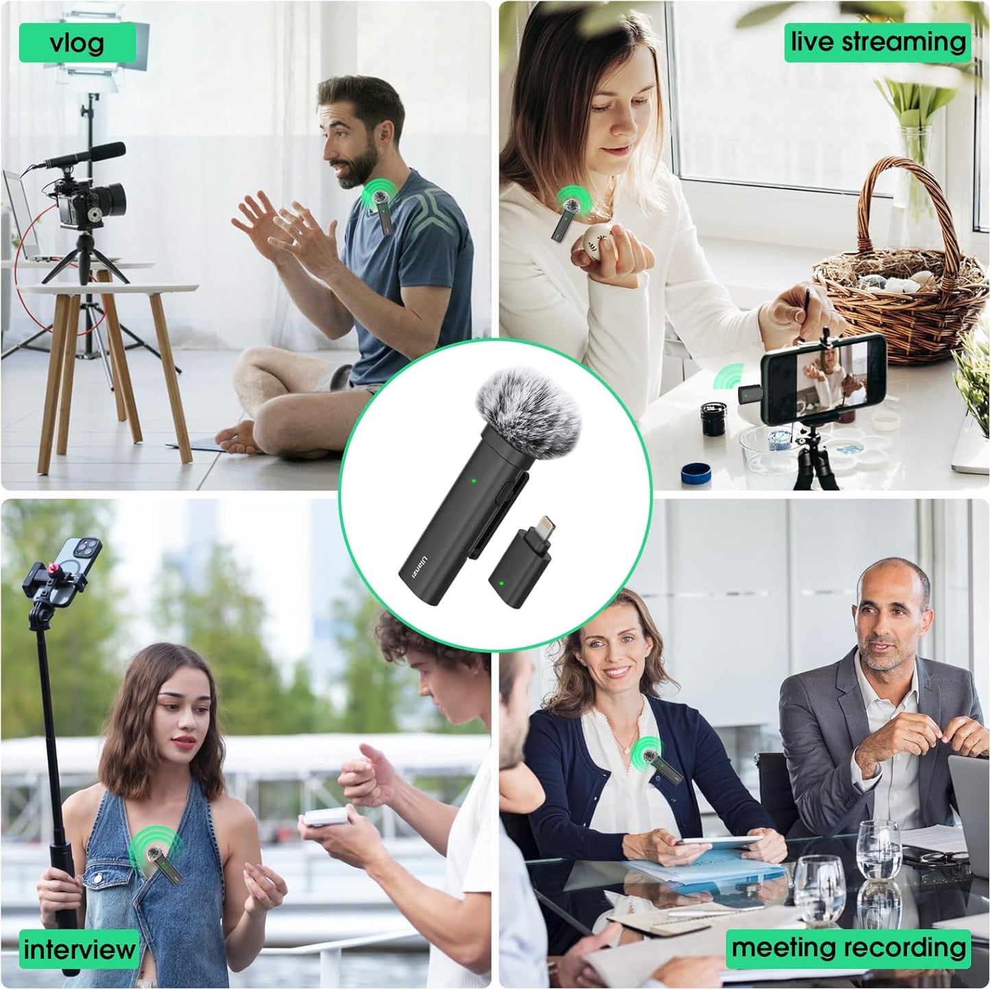 ULANZI WM10 Wireless Lavalier Microphone for Smartphone Video Recording