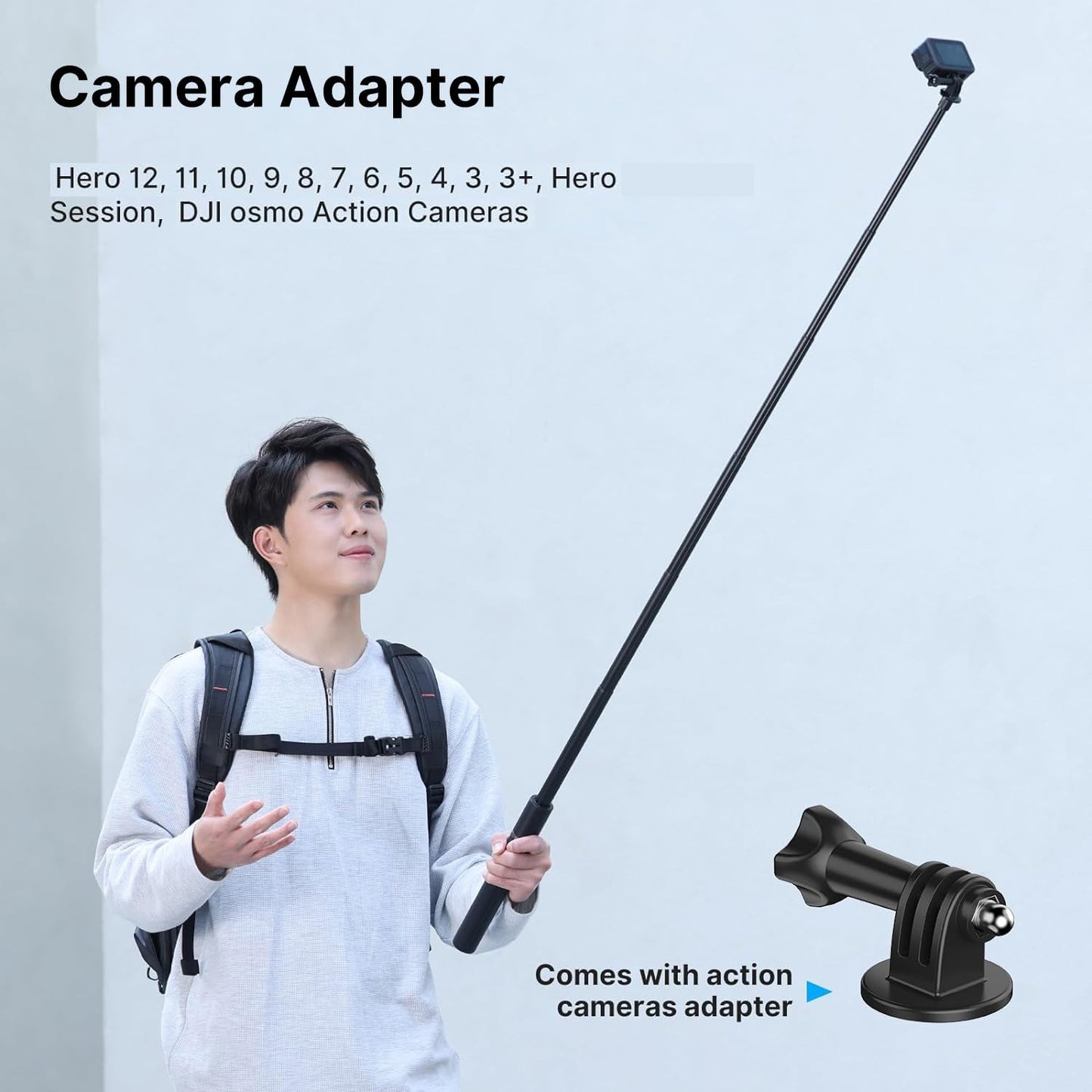 ULANZI TT52 59" Invisible Selfie Stick Tripod Extendable with Stand Legs