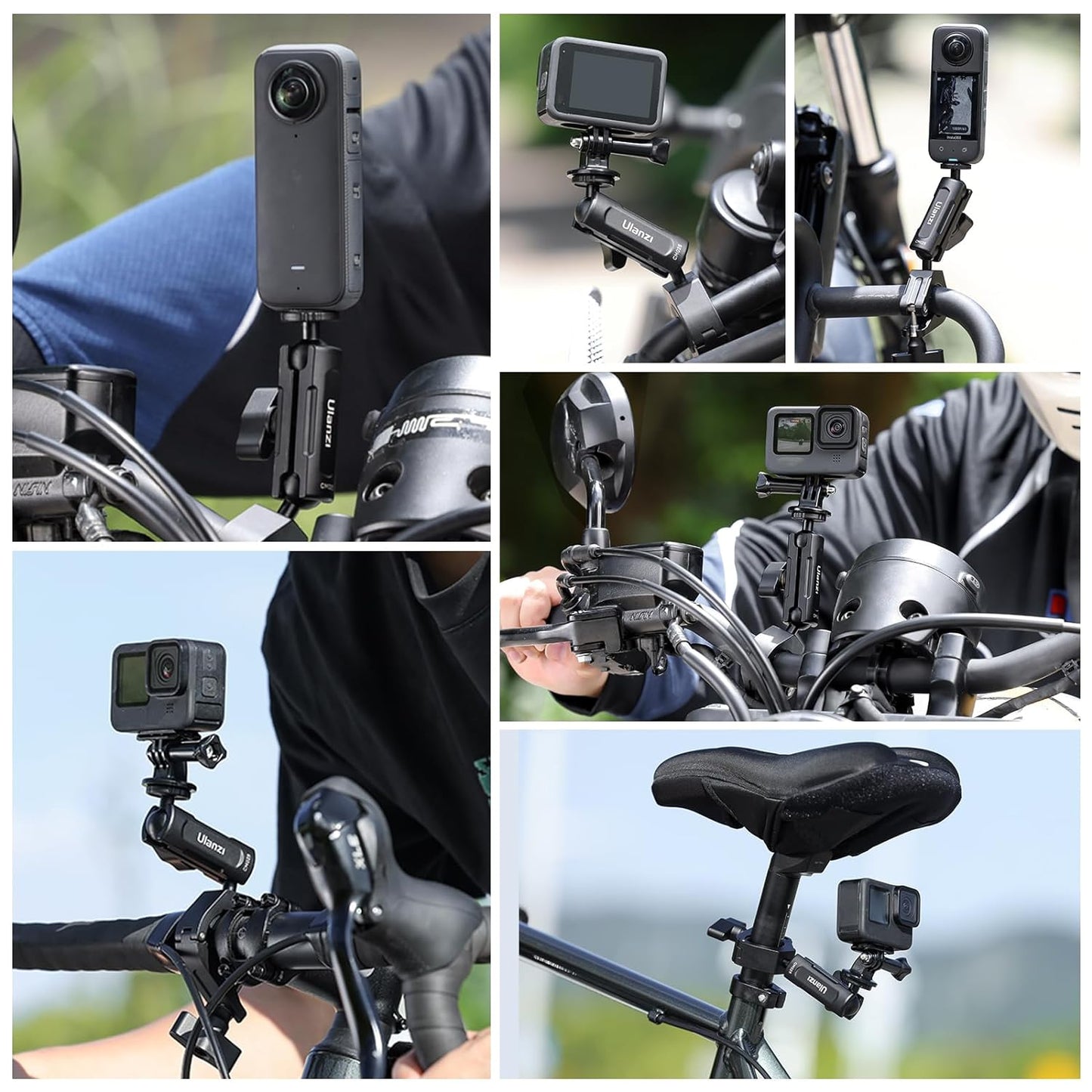 ULANZI CM025 360° Motorcycle Camera Mount w/ GoPro Adapter 8–35mm