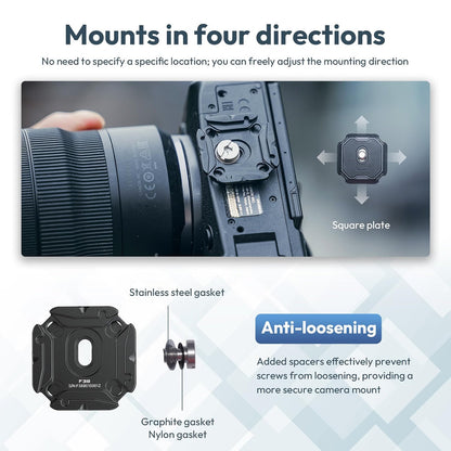 ULANZI F38 Multi-Hole Camera Quick Release Plate Kit | 1/4" to 3/8" Mount Quick Release System