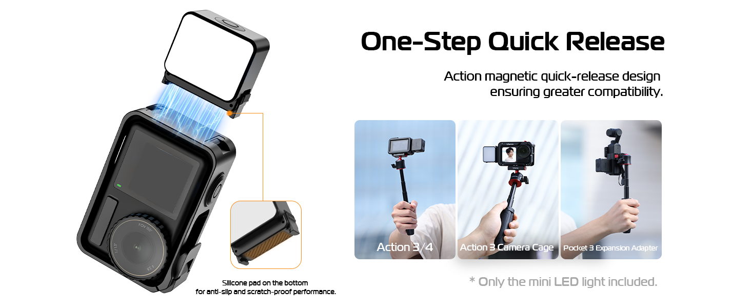 Ulanzi LM18 Mini LED Vlogging Light Magnetic Fill for DJI Osmo Action 3/4