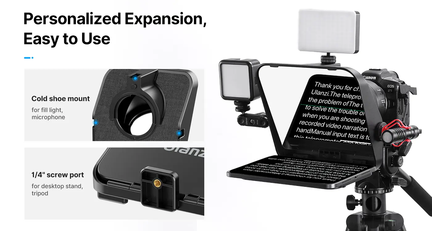 Ulanzi RT02 Universal Teleprompter for Tablets and Smartphones with Remote Control R004GBB1