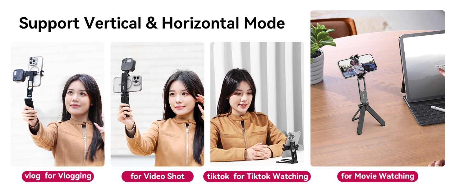 ULANZI MA26 Phone Tripod  â€“ Foldable, 2 Cold Shoe, Compact, Lightweight