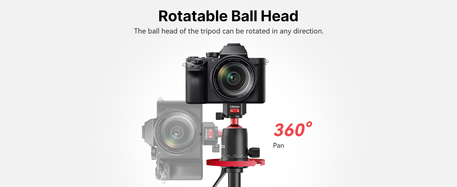 ULANZI TT31 72.4" Tripod/Monopod, 33lb Load, QR Plate, 360Â° Head for DSLR/Video