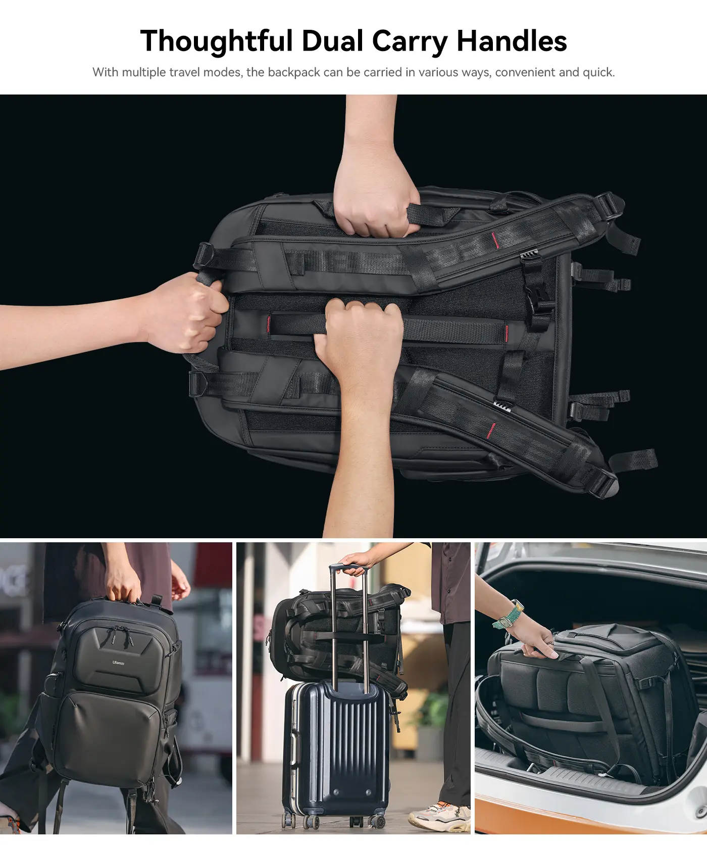 BP10 Hardshell Camera Backpack, Waterproof, 35L, for DSLR, Laptop, Black