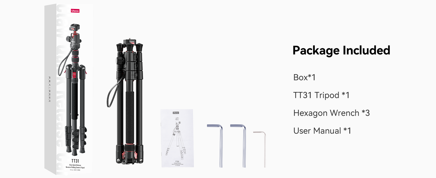 ULANZI TT31 72.4" Tripod/Monopod, 33lb Load, QR Plate, 360Â° Head for DSLR/Video