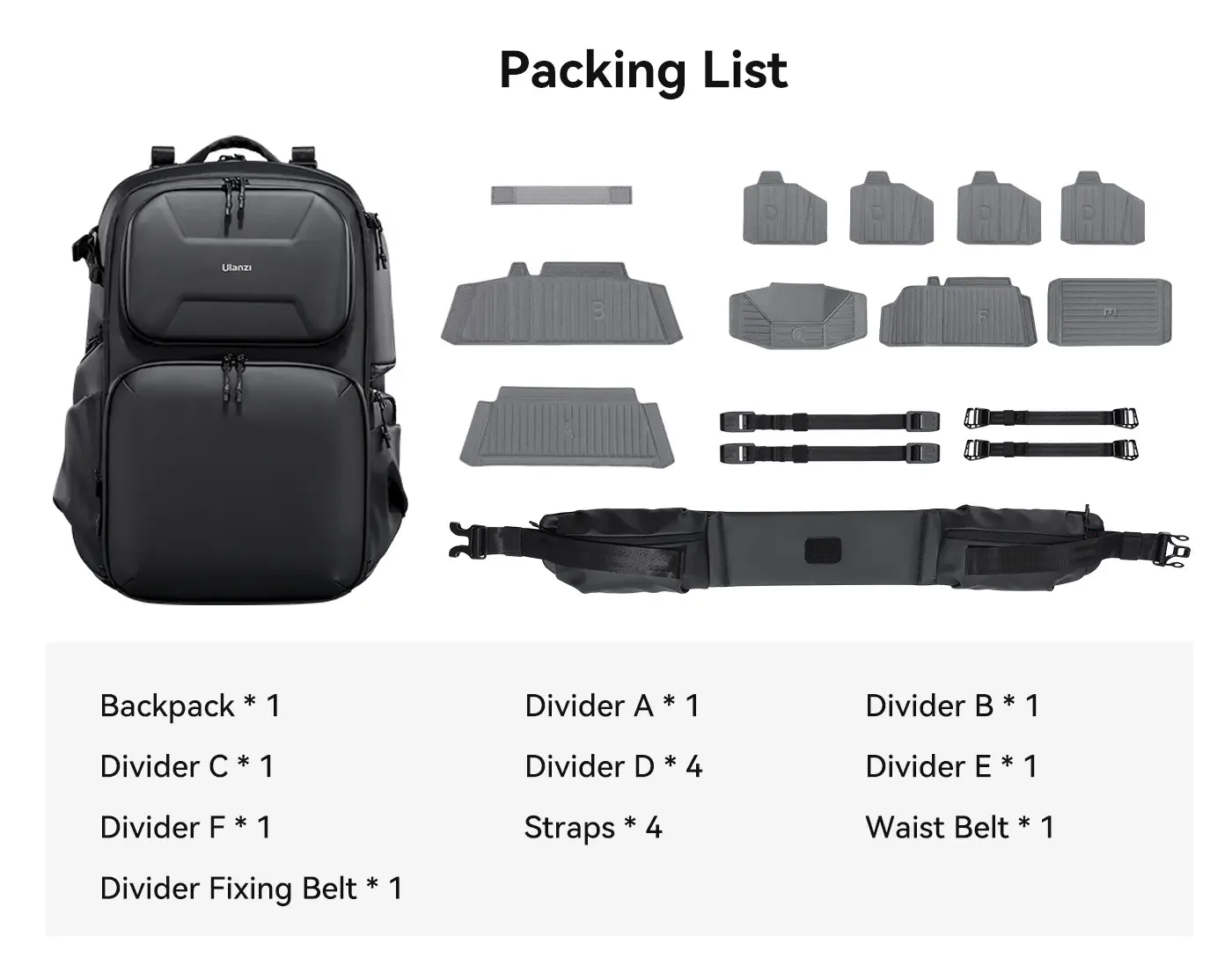 BP10 Hardshell Camera Backpack, Waterproof, 35L, for DSLR, Laptop, Black