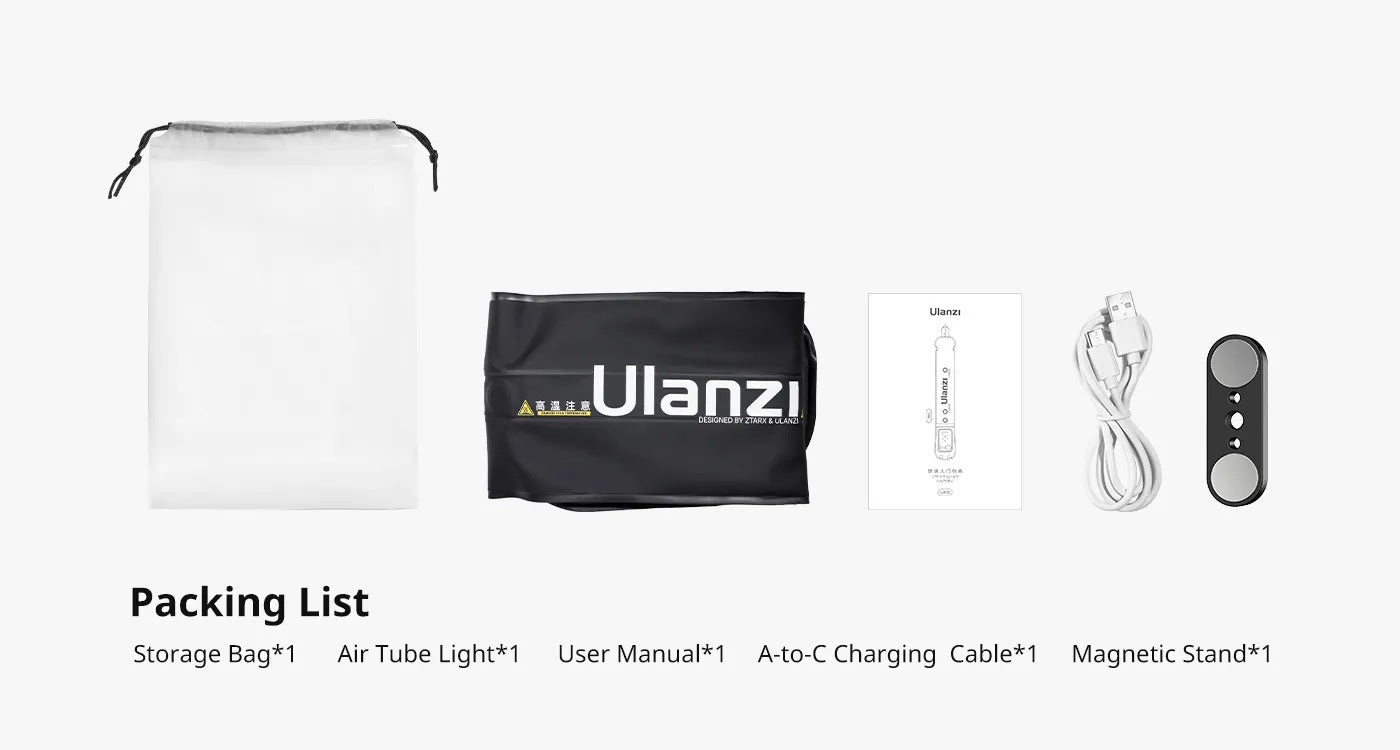 Ulanzi UA12 Bi-Color Inflatable LED Tube Light 2700-6500K 12W 2500mAh
