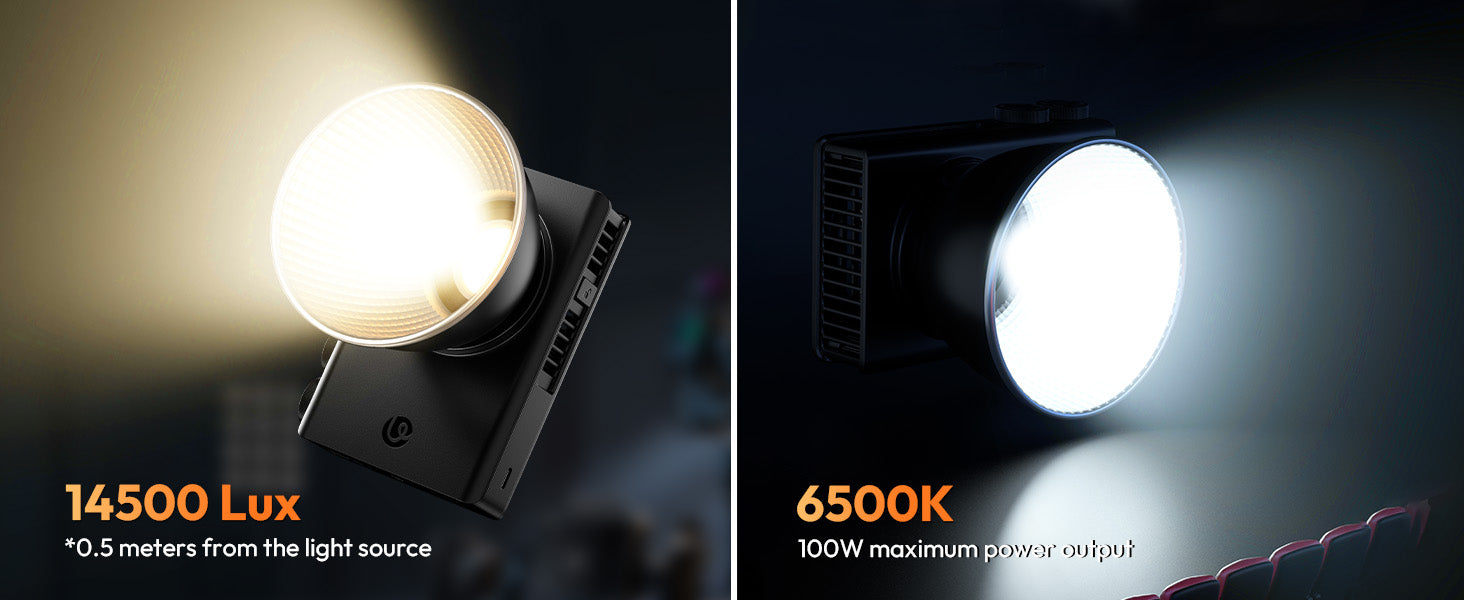 Ulanzi C01 100W COB Light, PD 3.0, 2700K-6500K, 14500Lx, CRI96+, Type-C, 343g