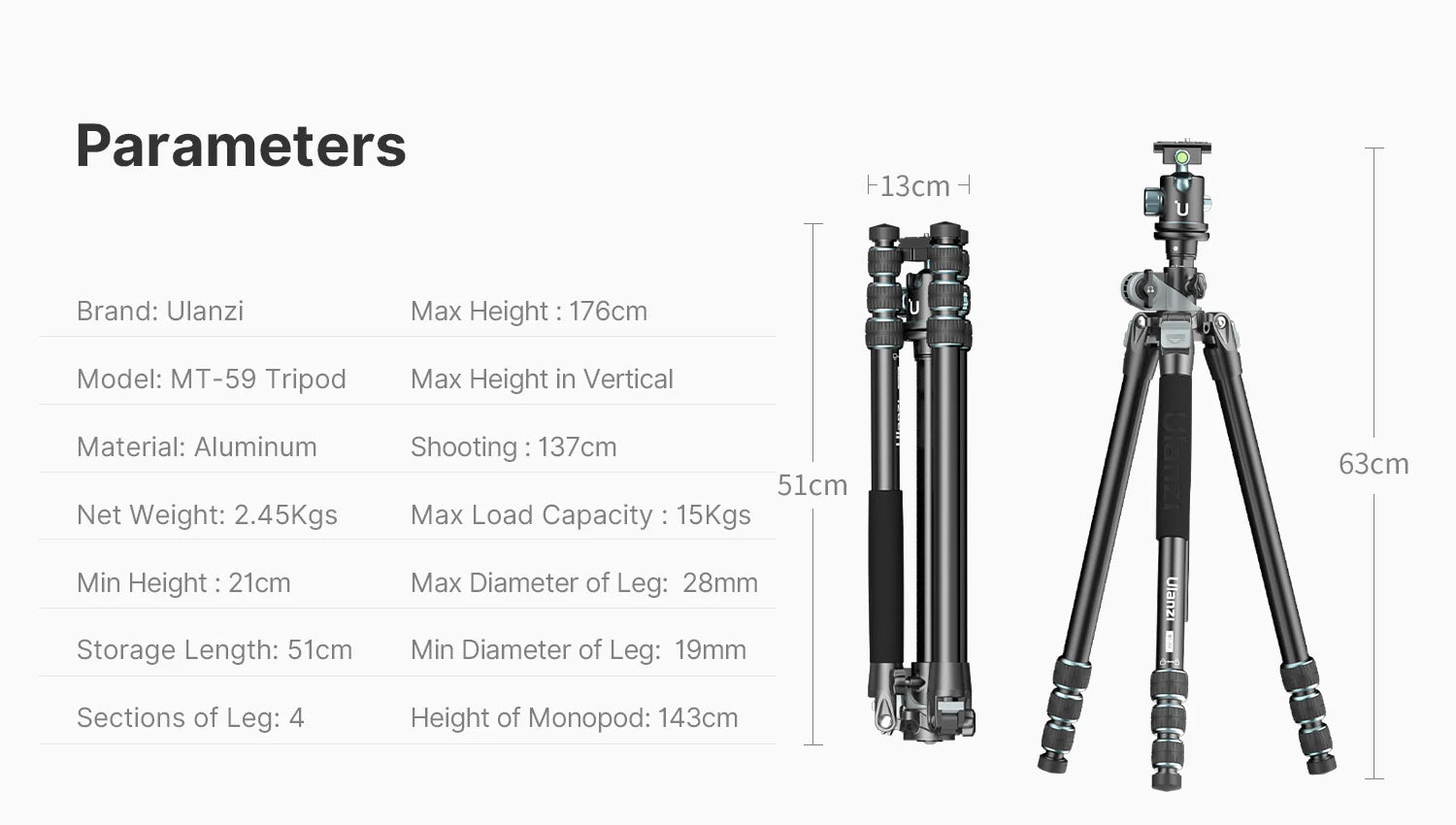 Ulanzi MT-59 Multifunction Camera Monopod Tripod