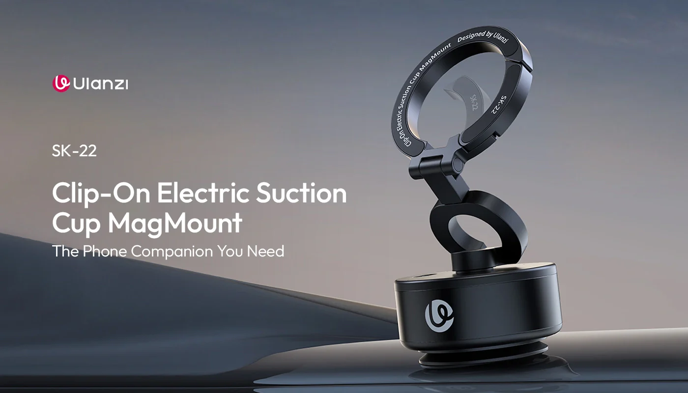 ULANZI SK22 Electric Magnetic Car Phone Mount 360¬∞ Adjustable Vacuum Holder