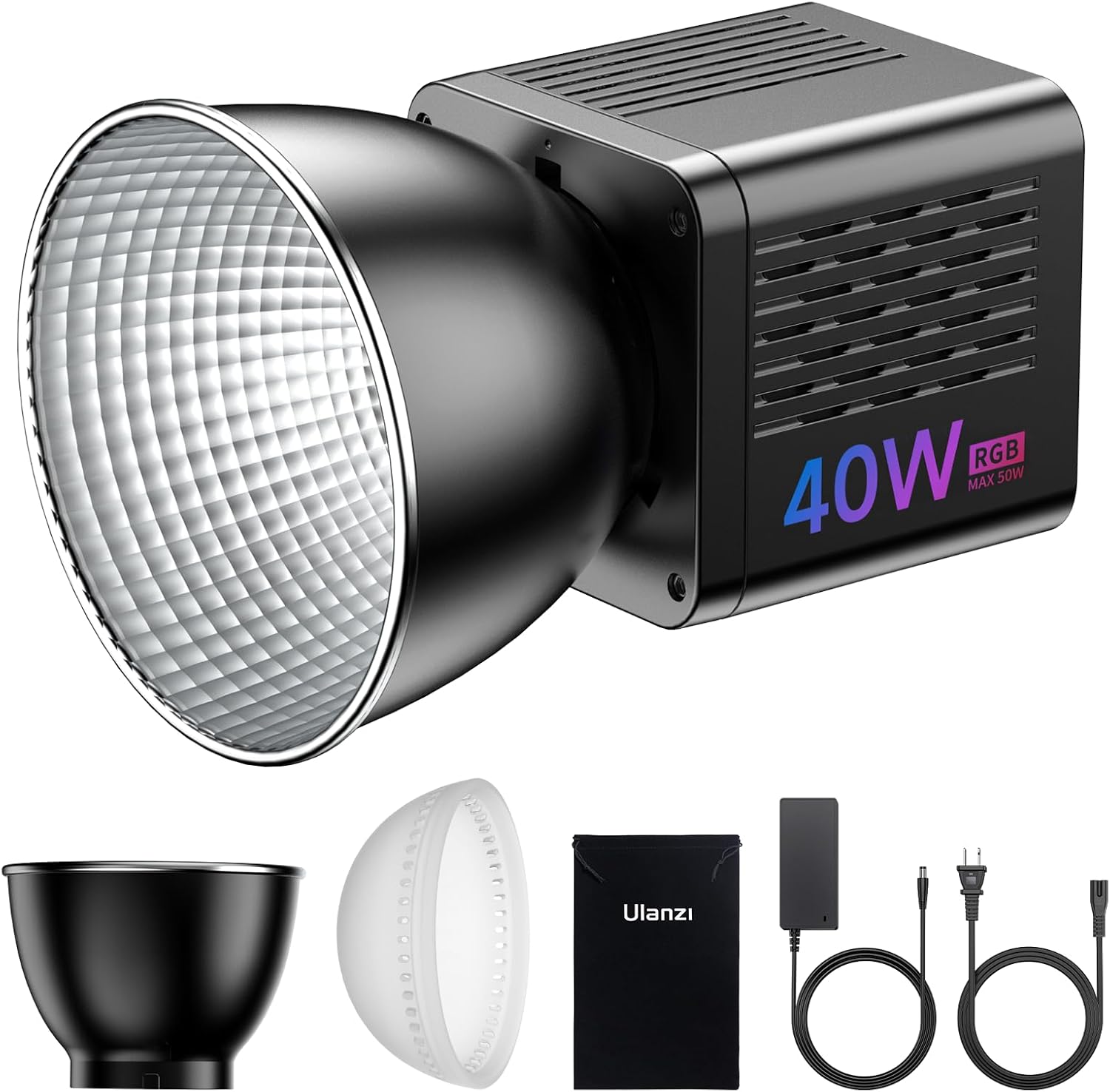ULANZI 40W RGB LED Light | 2500-6500K | 3400mAh | DC Adapter | COB