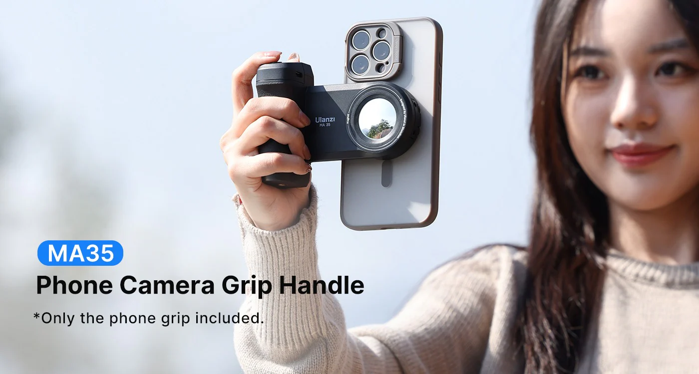 MA35 Selfie Phone Tripod Mount, 2-in-1 Magnetic Clip with Remote Shutter