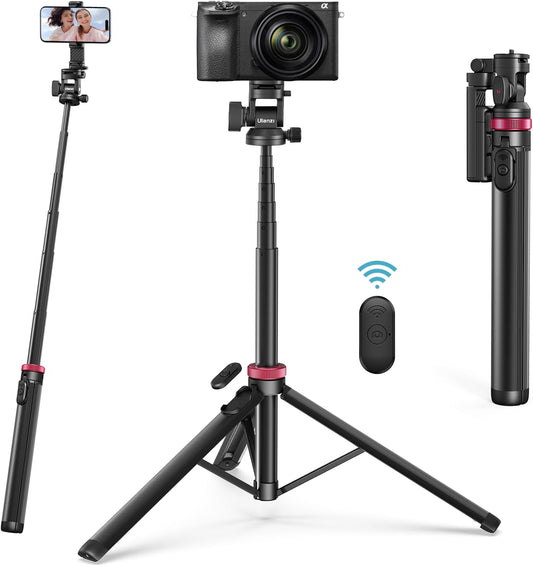 ULANZI MT-78 72.83" Extendable Phone Tripod, Metal Selfie Stick Stand with 360Â° Head