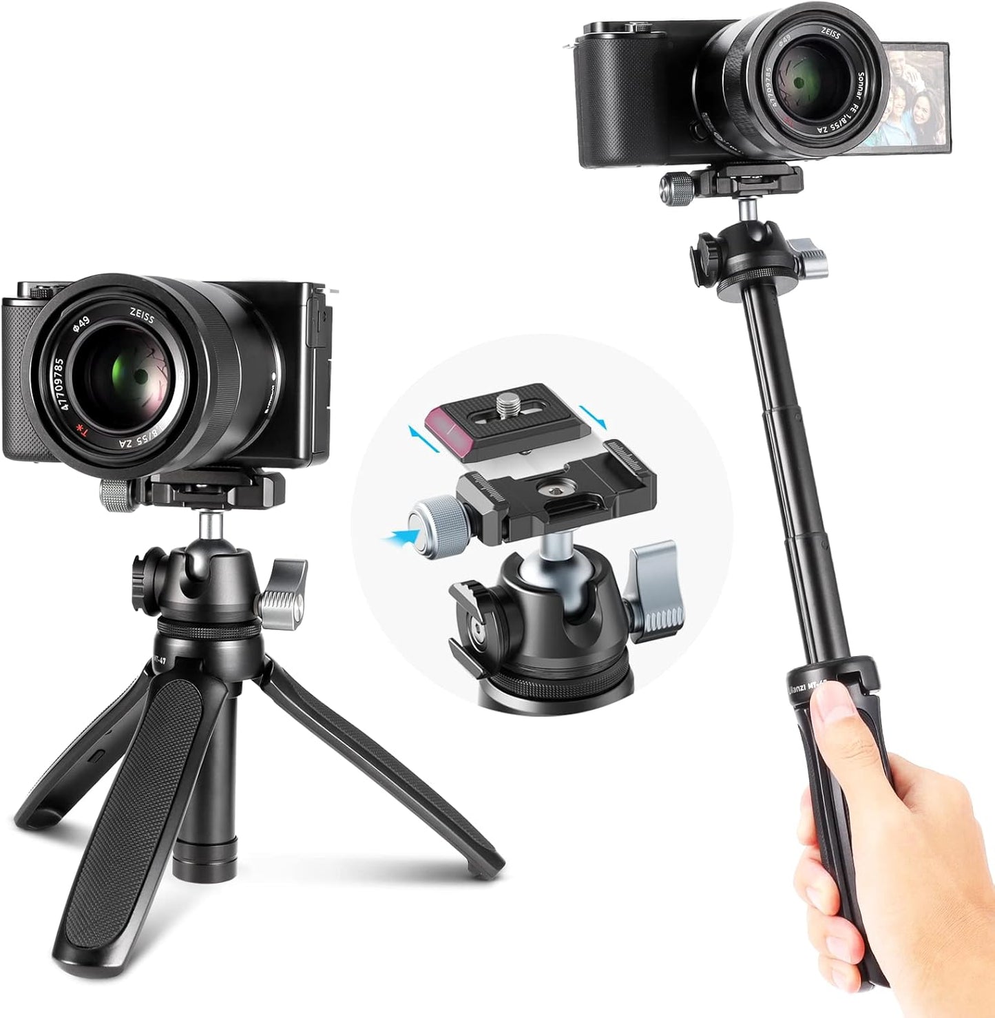 ULANZI MT-47 Mini Tripod, 360Â° Ball Head, Arca Plate, DSLR/Vlog/Selfie Use