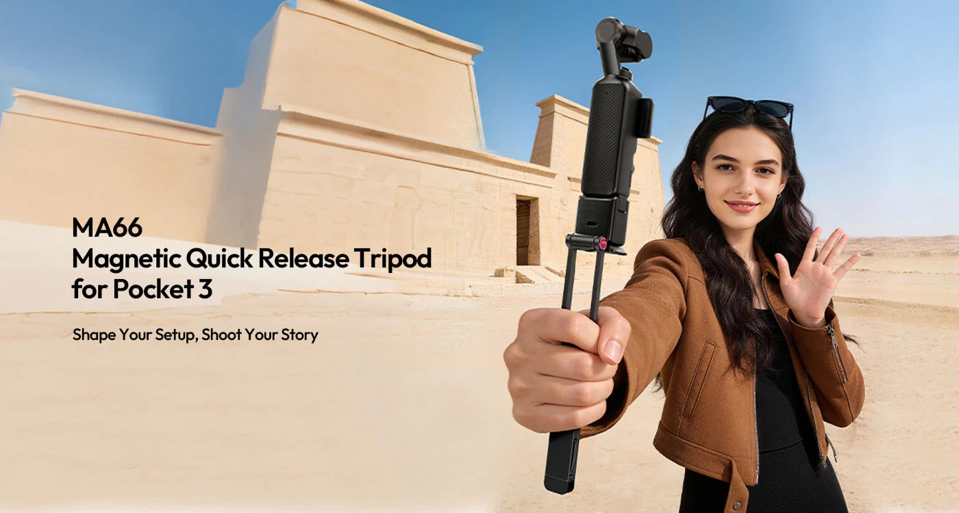 ULANZI MA66 Tripod for DJI Pocket 3/4, QR, Arca, Selfie Stick Stand
