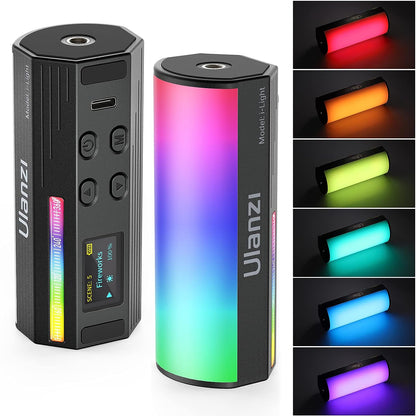 ULANZI Compact Magnetic Handheld 360Â° RGB LED Video Light, 2000mAh, 2500-9000K Dimmable