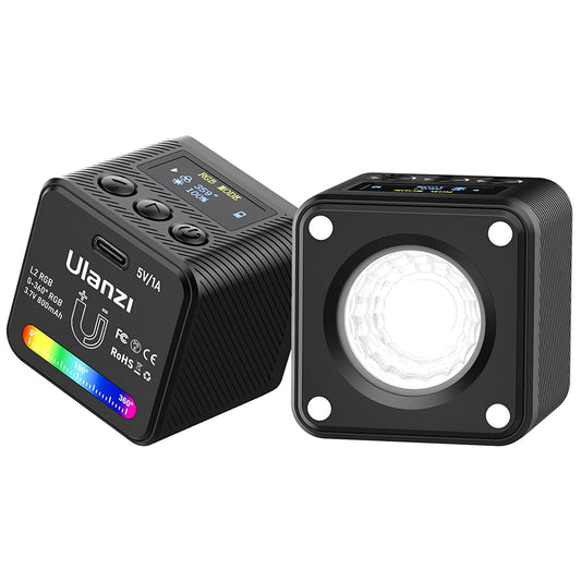 L2 COB RGB LED Video Light, 360Â° Full Color Portable Led Light for Camera Lighting, Magnetic Super Mini Cute Cube Light for Toy, Stop Motion and Micro Photography