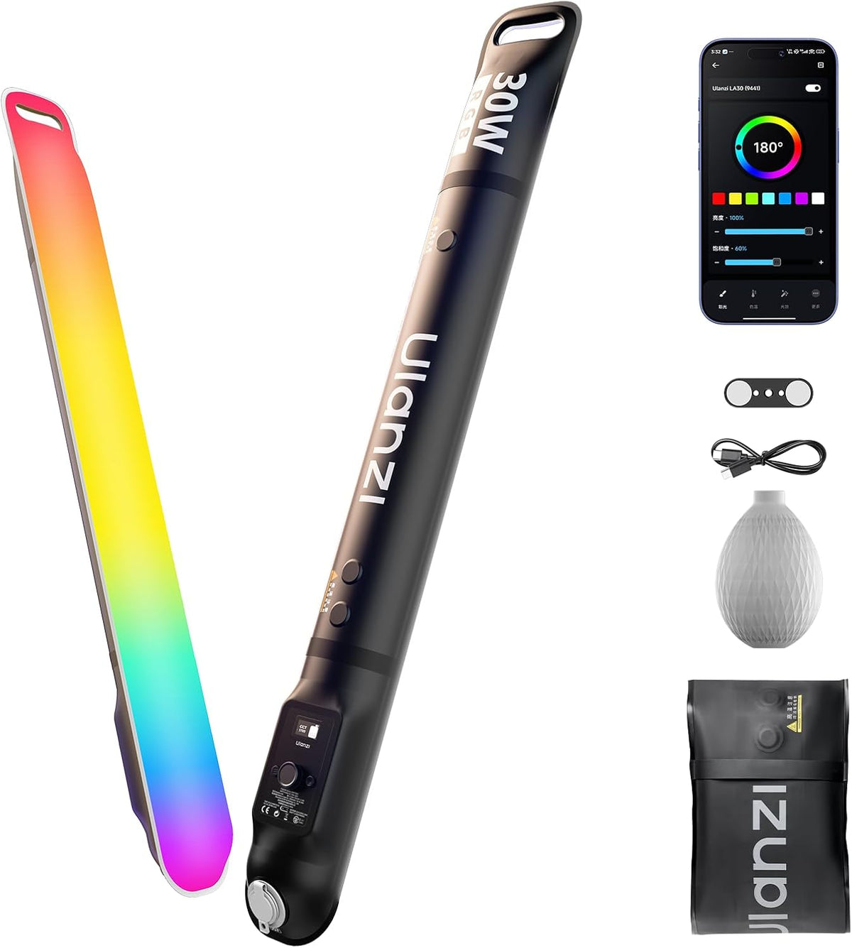 ULANZI LA30 RGB Inflatable Tube Light with App Control for Video Recording