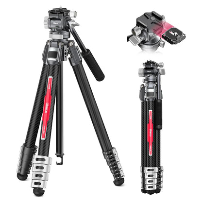 Ulanzi TT09 VideoGo 55.91" Carbon Fiber Tripod w/ Arca QR, 360Â° Ballhead & Handle