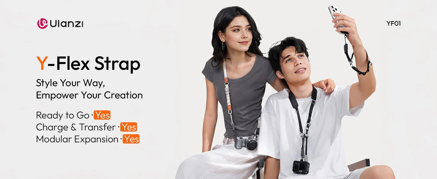 ULANZI YF01 Camera Strap USB-C Cable, 3-in-1 Quick Release, 51-59"