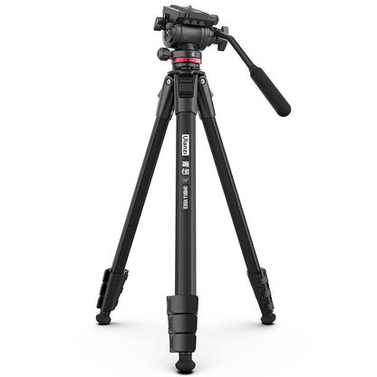 ULANZI MT-56 Camera Tripod Stand with Fluid Head, for Sony Nikon Canon Fujifilm DSLR Camera Video Shooting, w Cell Phone Holder vlogging Travel Tripod Mount - Ombra