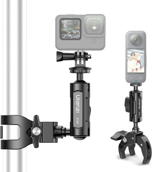 ULANZI R105 Super Clamp with 360Â° Dual Ballhead Arm, Y-Claw Mount for GoPro, Insta360, DJI