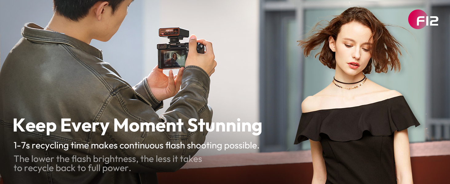 Ulanzi F12 Mini Camera Flash Speedlite GN12 HSS 5600K Type-C Hot Shoe