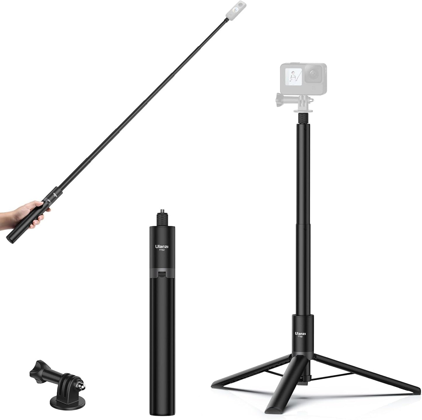 ULANZI TT52 59" Invisible Selfie Stick Tripod Extendable with Stand Legs