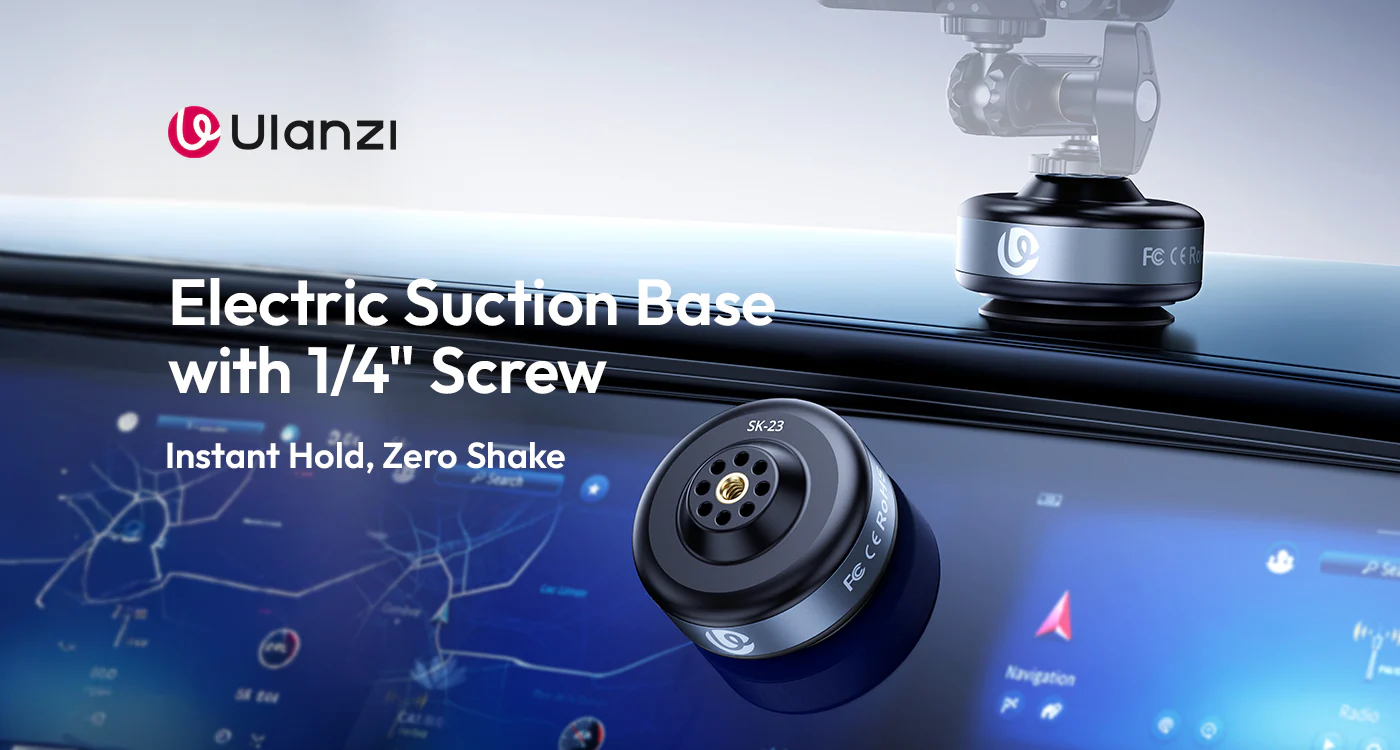 ULANZI SK-23 Electric Suction Cup Mount 1/4'' for GoPro, DJI, Insta360