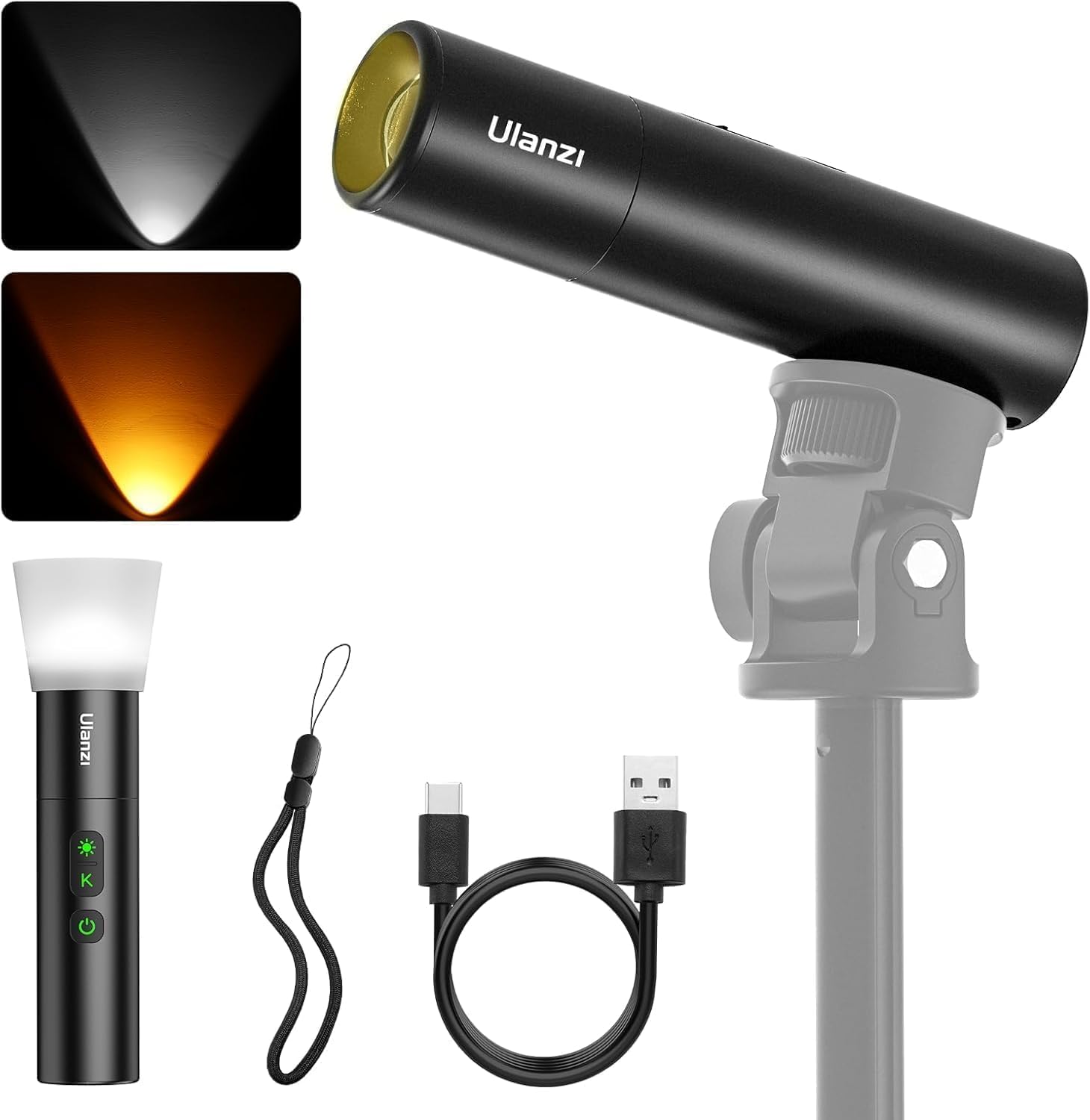 Ulanzi LM07 LED Flashlight 2000K-8000K, Bi-color, 2000mAh, Zoomable