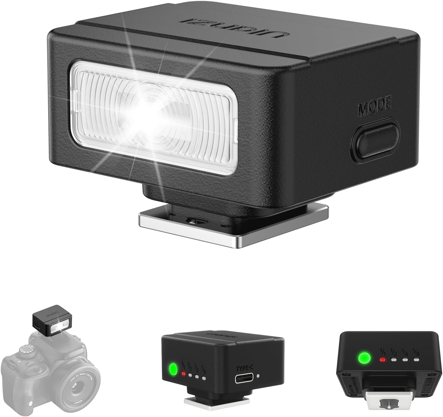ULANZI SL01 Mini Flash GN8 6500K, 4-Level Speedlite for DSLR Cameras