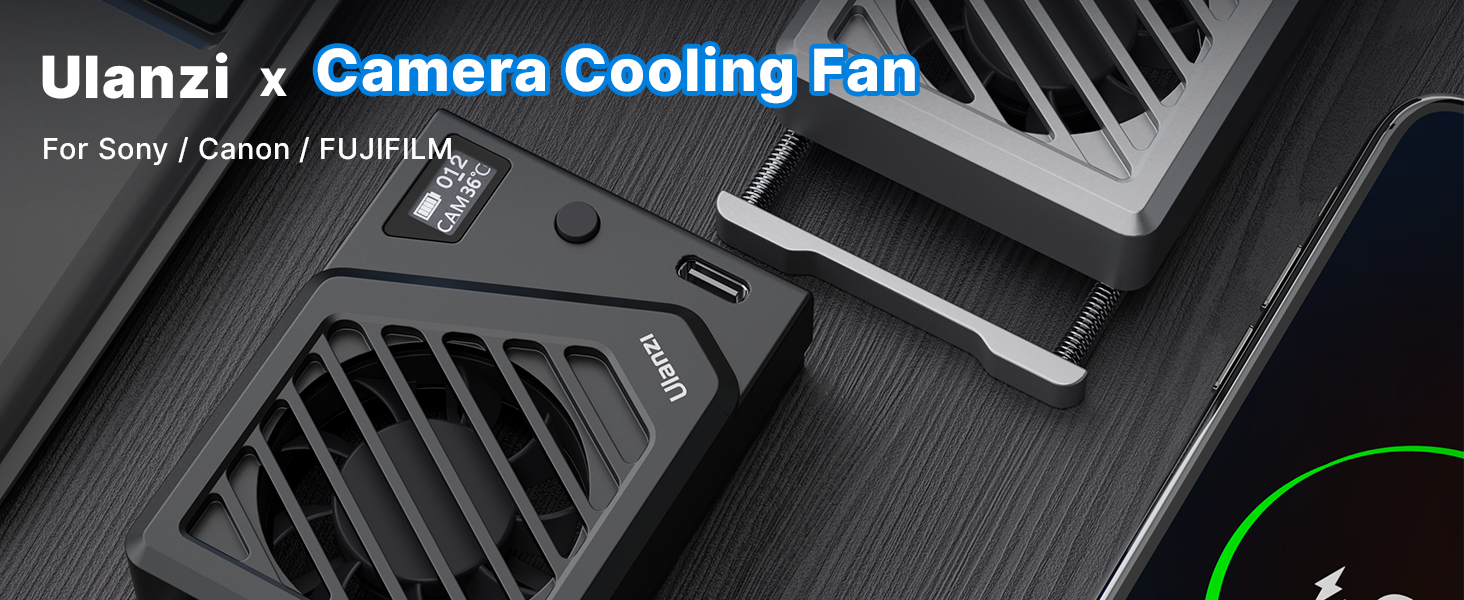 Ulanzi CA25 Camera Cooling Fan for Sony/Canon/FUJIFILM/Nikon C072GBB2 | Upgraded