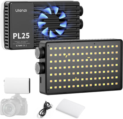 ULANZI PL25 25W LED Video Light, Mini Bi-Color Panel 3200Lux CRIâ‰¥96 2700K-6500K