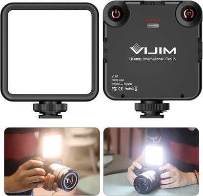 ULANZI VL-81 3000mAh Bi-Color LED Video Light w/ Softbox, CRI95 Rechargeable