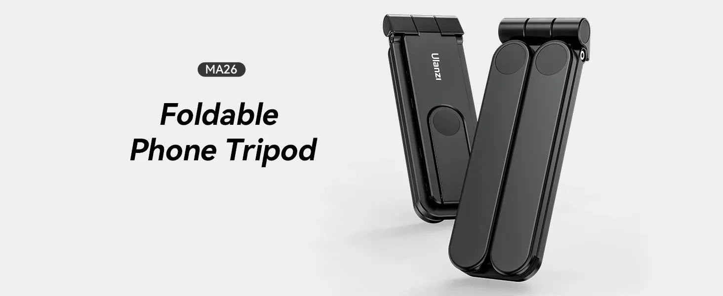 ULANZI MA26 Phone Tripod  â€“ Foldable, 2 Cold Shoe, Compact, Lightweight