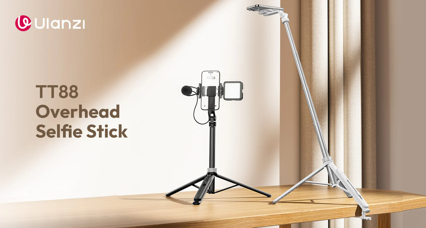 ULANZI TT88 Magnetic Tripod 57" Selfie Stick w/ Remote & Cold Shoes