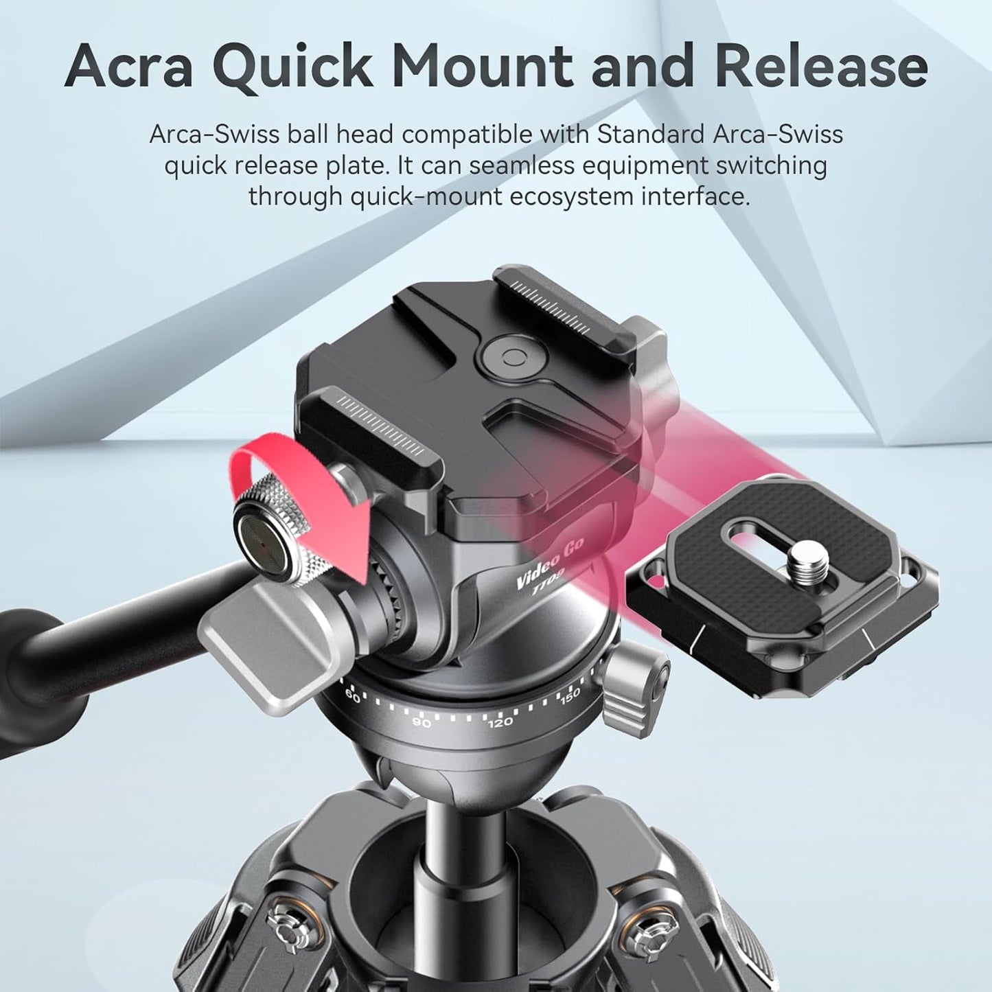 Ulanzi TT09 VideoGo 55.91" Carbon Fiber Tripod w/ Arca QR, 360Â° Ballhead & Handle