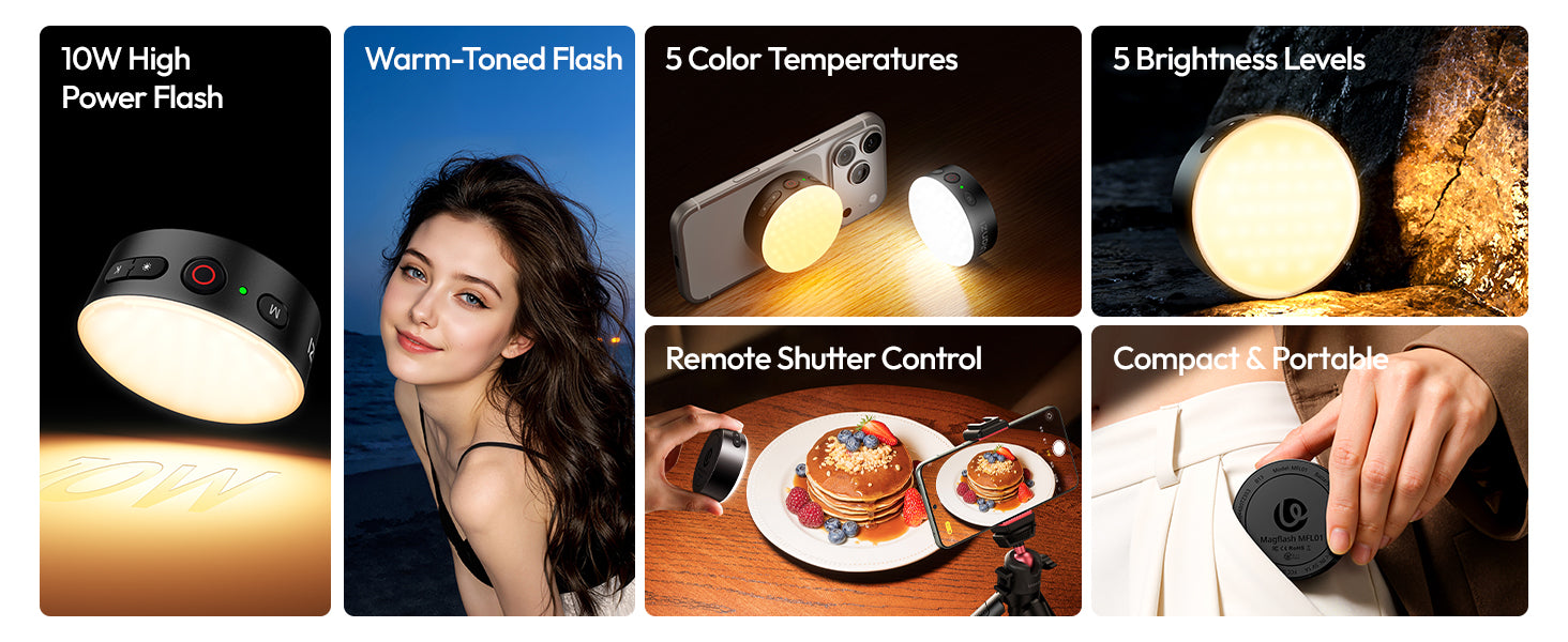 ULANZI MFL01 Magnetic Phone Flash 3000 Flashes 2500-8500K Bluetooth