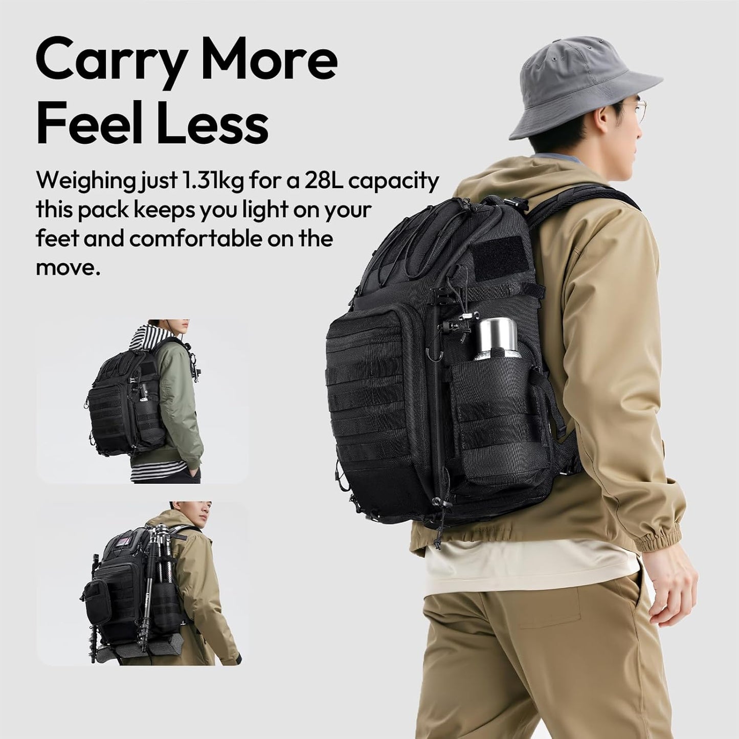 ULANZI BC007 28L Camera Backpack, DSLR Bag w/ Quick Access & Dividers