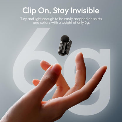ULANZI A200 Mini Wireless Lapel Mic, USB-C Plug-Play, 48kHz, Noise Cancel, 100m, 30H