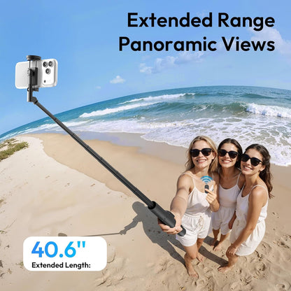 ULANZI SK26 40" Selfie Stick Tripod with Bluetooth Remote for iPhone-mobile clip