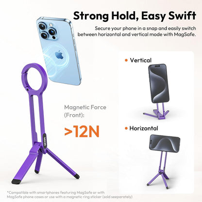 ULANZI MA30 Magnetic Phone Tripod Stand, MagLock, MagSafe, Purple