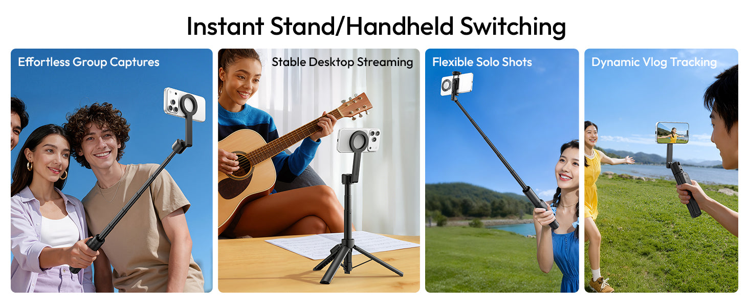 ULANZI SK26 Magnetic 44.5'' MagSafe Tripod/Selfie Stick w Remote iPhone 17 Pro & All