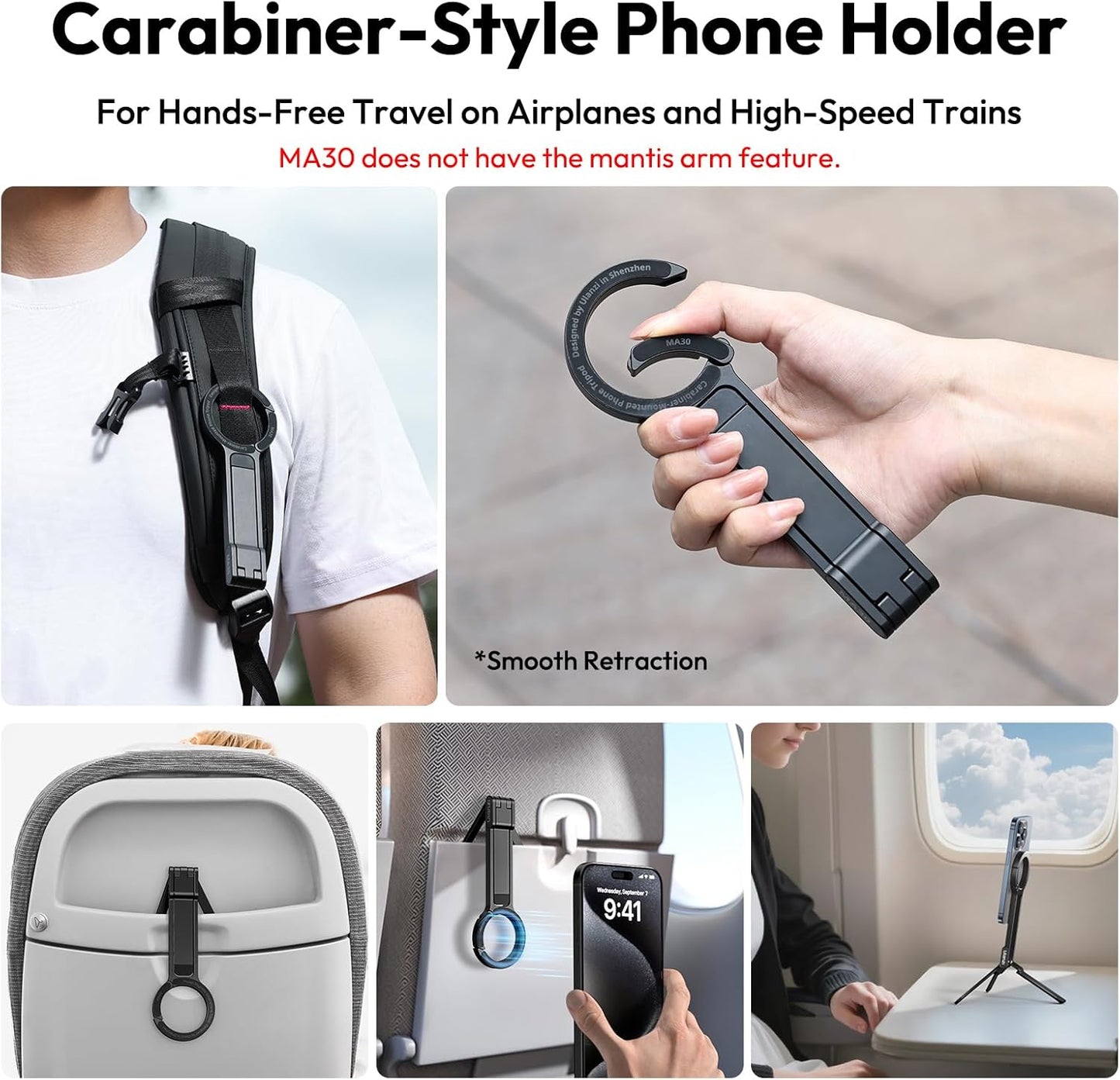 Ulanzi MA30 Carabiner-Mounted Phone Tripod