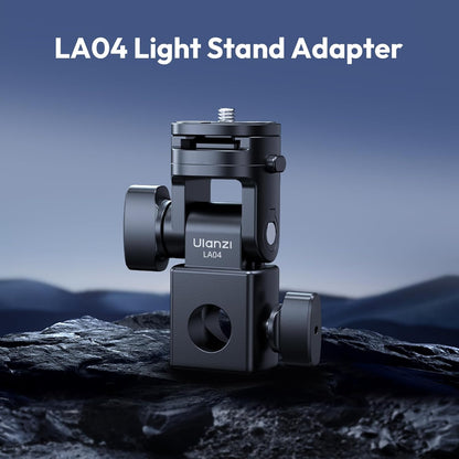 ULANZI LA04 Light Stand Adapter, 1/4â€ QR Mount, 180Â° Tilt, 3kg Load Capacity