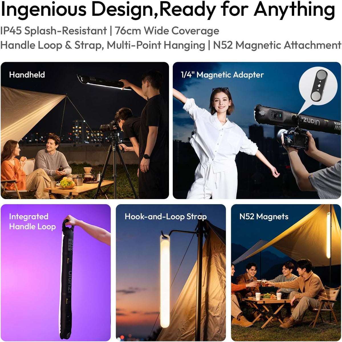 ULANZI LA30 RGB Inflatable Tube Light with App Control for Video Recording