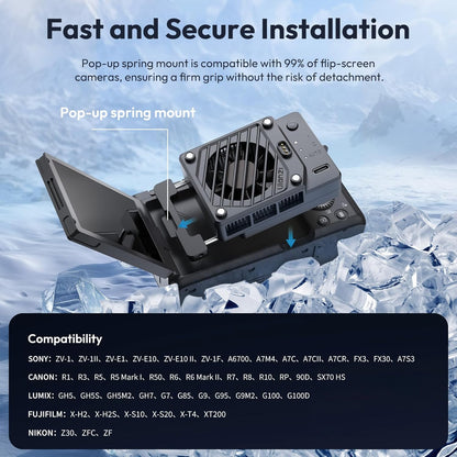 ULANZI CU01 Camera Cooler Kit DSLR/Mirrorless, Fan, 3000mAh, 3 Speeds, Auto Temp