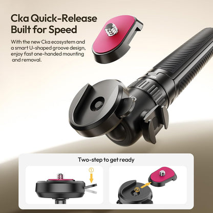 ULANZI MT90 Action Camera Tripod Grip w Ballhead, Cold Shoe & CKA Quick Release
