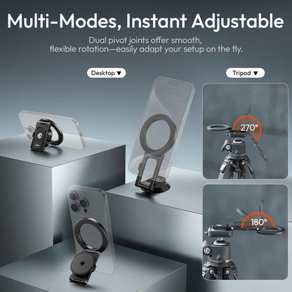 MA50 Magnetic Phone Holder for Magsafe, Aluminum Tripod Stand 1/4" Screw Hole
